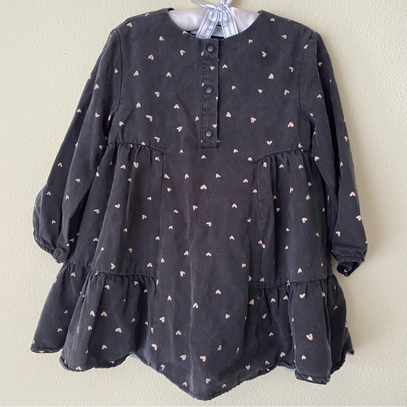 Zara Toddler Long Sleeve Heart Print Dress - Picture 2 of 9